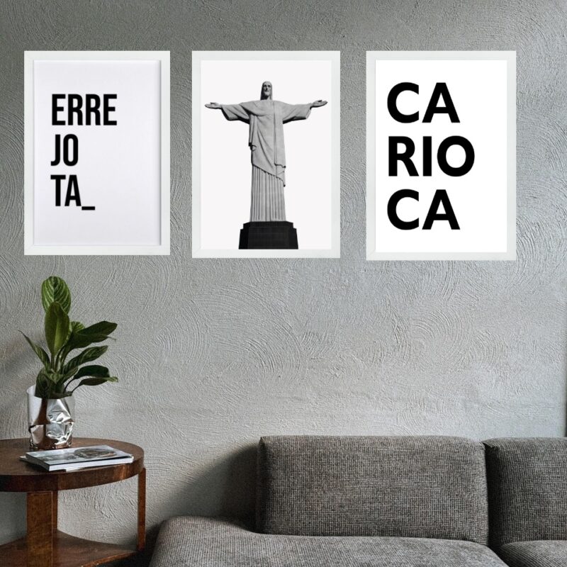 Kit 3 Quadros Rio De Janeiro Cristo - ERREJOTA