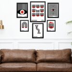 Kit Composição 6 Quadros Bauhaus Preto e Vermelho - Olhos