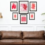 Kit Composição 6 Quadros Vermelho e Rosa Matisse - Corais