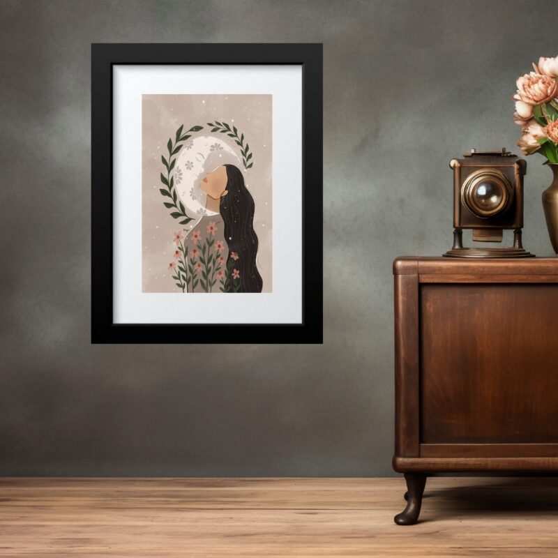 Quadro A Mulher e a Lua- 60x48 Cm