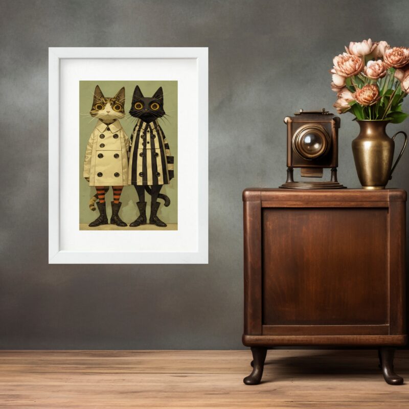 Quadro Amigos Gatinhos- 60x48 Cm