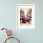 Quadro Aquarela Londres Inglaterra - 60x48 Cm