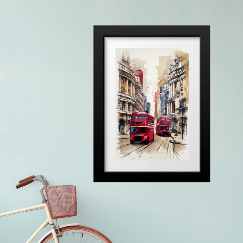 Quadro Aquarela Londres Inglaterra - 60x48 Cm