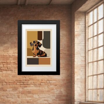 Quadro Arte Geométrica Dachshund- 60x48 Cm