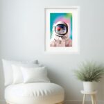 Quadro Astronauta Candy Color- 60x48 Cm