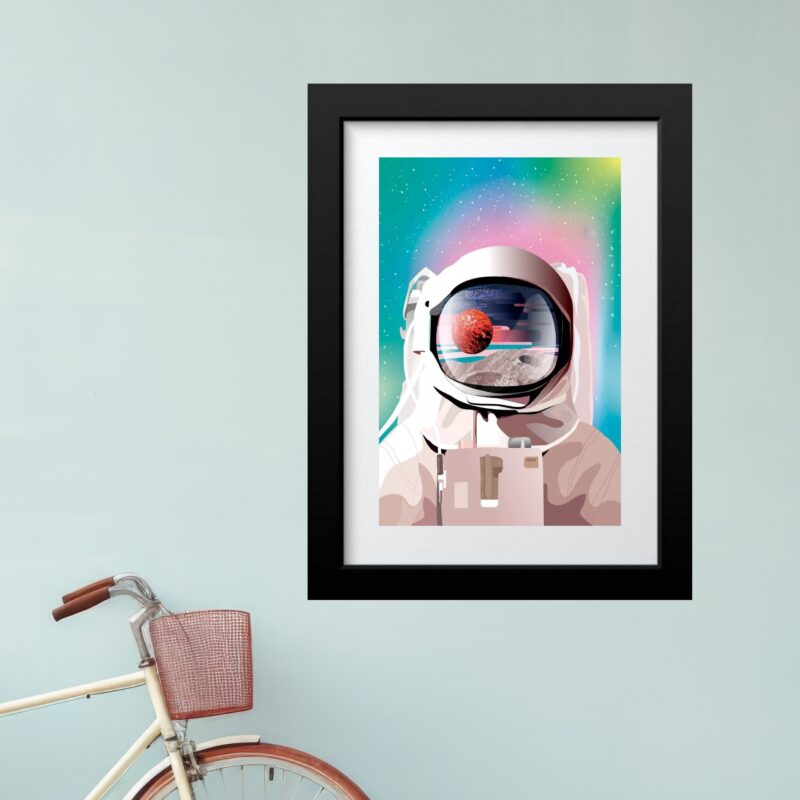 Quadro Astronauta Candy Color- 60x48 Cm