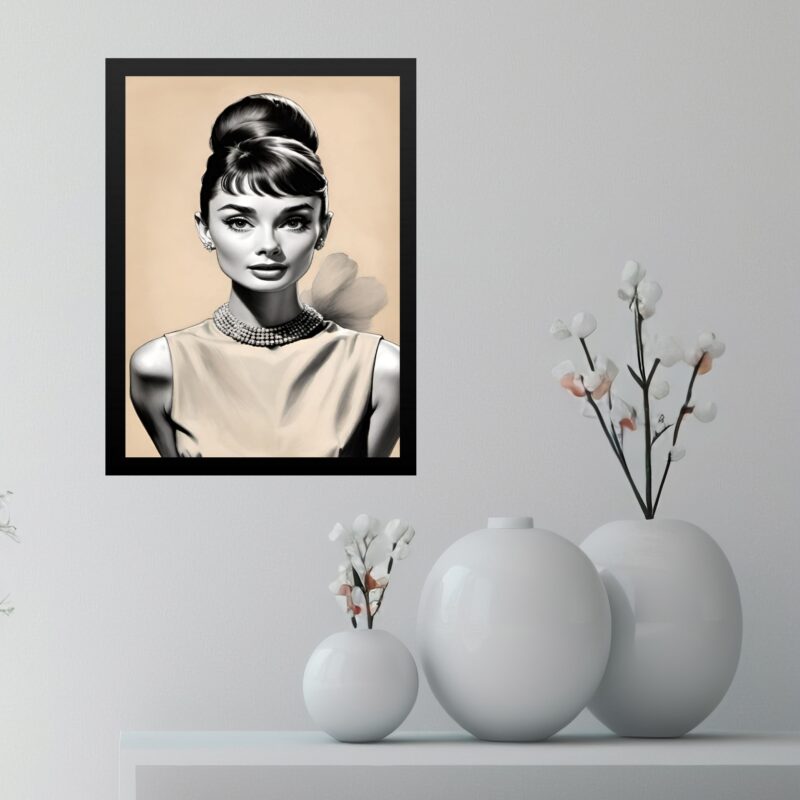 Quadro Audrey Hepburn - Bege