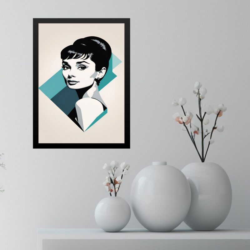 Quadro Audrey Hepburn Geométrico