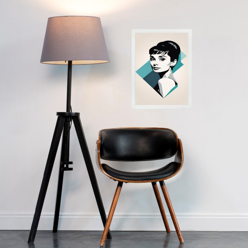 Quadro Audrey Hepburn Geométrico