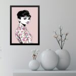 Quadro Audrey Hepburn Romântica Floral