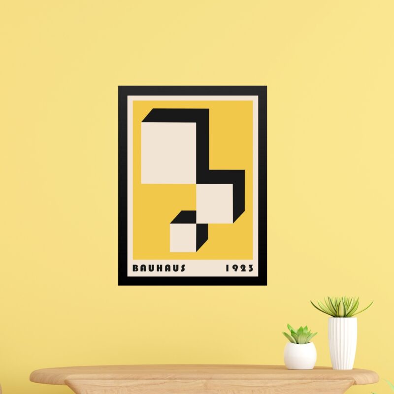 Quadro Bauhaus Amarelo - Descending Blocks