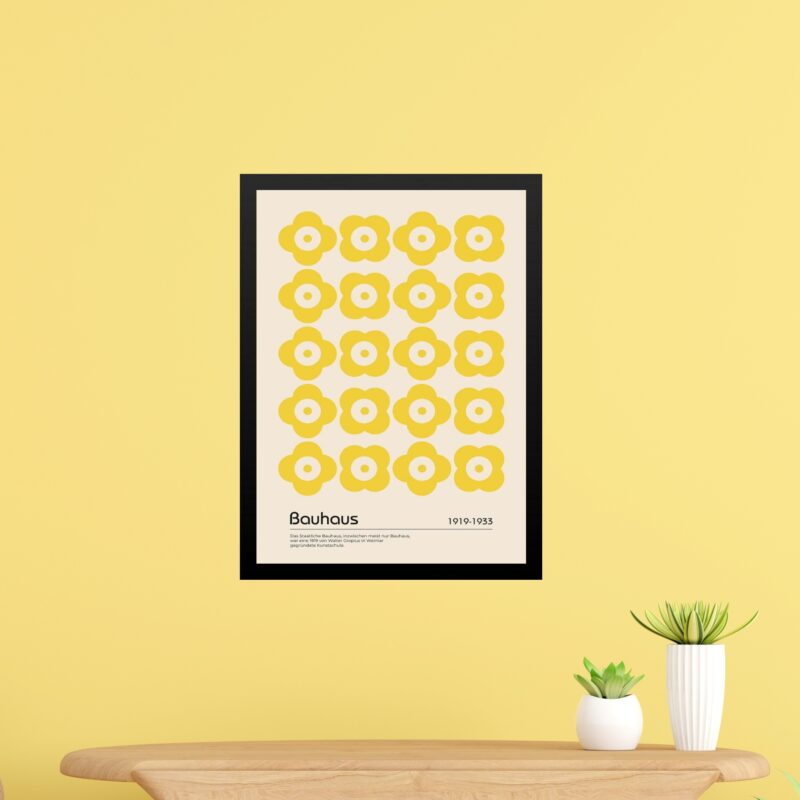 Quadro Bauhaus Amarelo - Flores