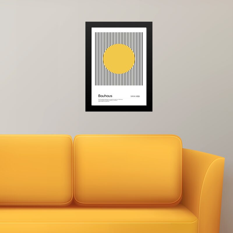 Quadro Bauhaus Amarelo - Moving Circle