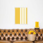 Quadro Bauhaus Amarelo e Branco - Linhas Paralelas