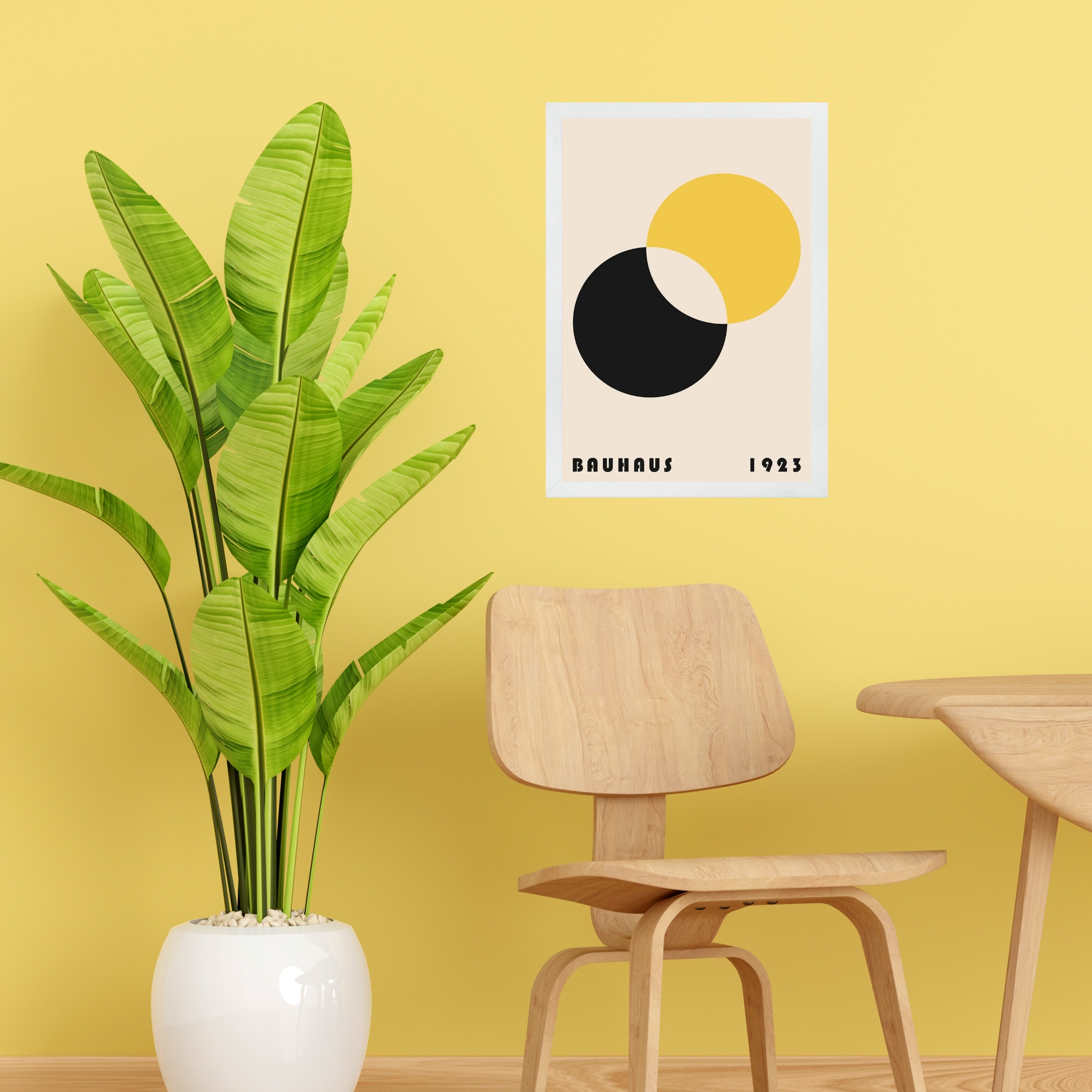 Quadro Bauhaus Amarelo e Preto - Eclipse