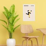 Quadro Bauhaus Amarelo e Preto - Running Man