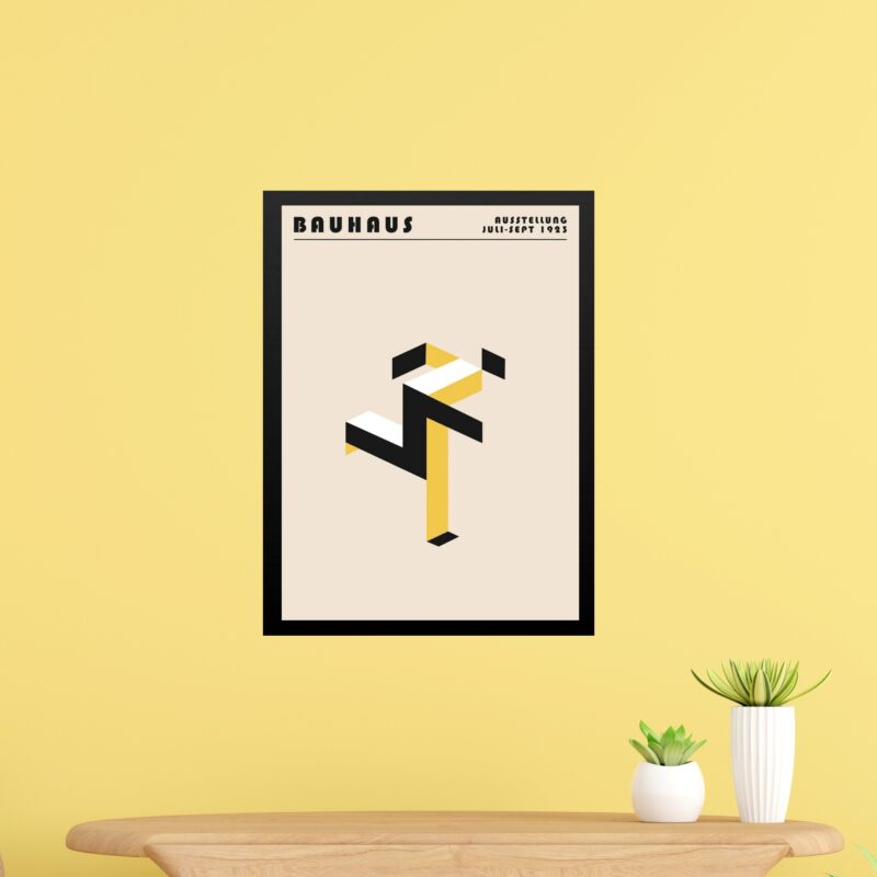 Quadro Bauhaus Amarelo e Preto - Running Man