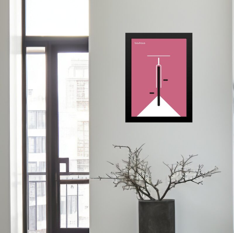 Quadro Bauhaus Bicicleta Rosa