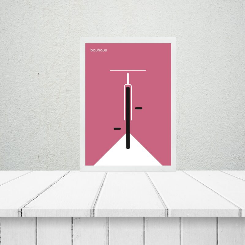 Quadro Bauhaus Bicicleta Rosa