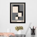 Quadro Bauhaus Cinza -Descending Blocks