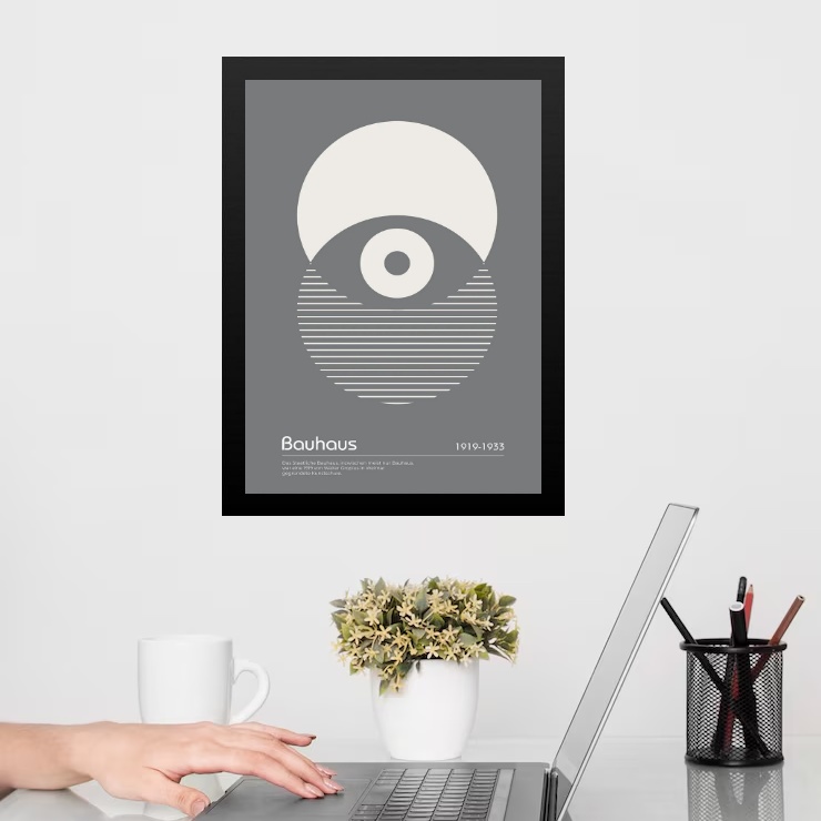 Quadro Bauhaus Cinza - Eclipse Eye