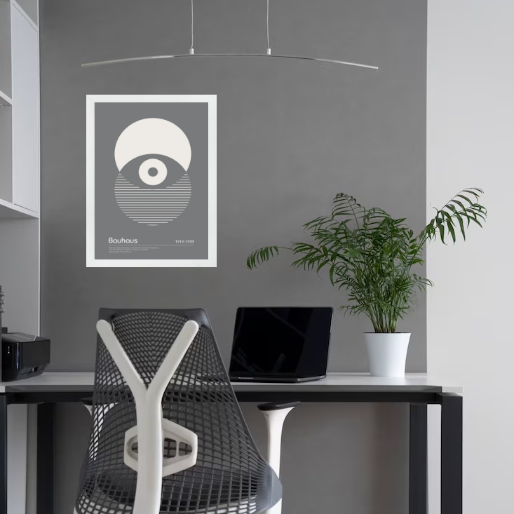 Quadro Bauhaus Cinza - Eclipse Eye