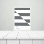 Quadro Bauhaus Cinza e Branco - Slipped Bands
