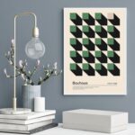 Quadro Bauhaus Green Geometric Poster