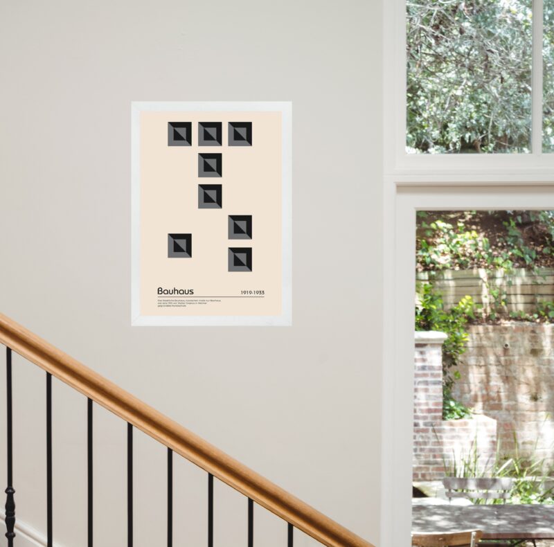 Quadro Bauhaus Grey Geometric Poster