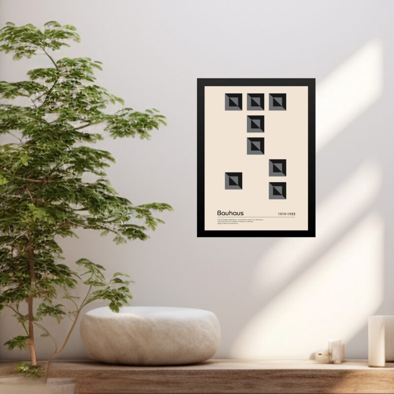 Quadro Bauhaus Grey Geometric Poster