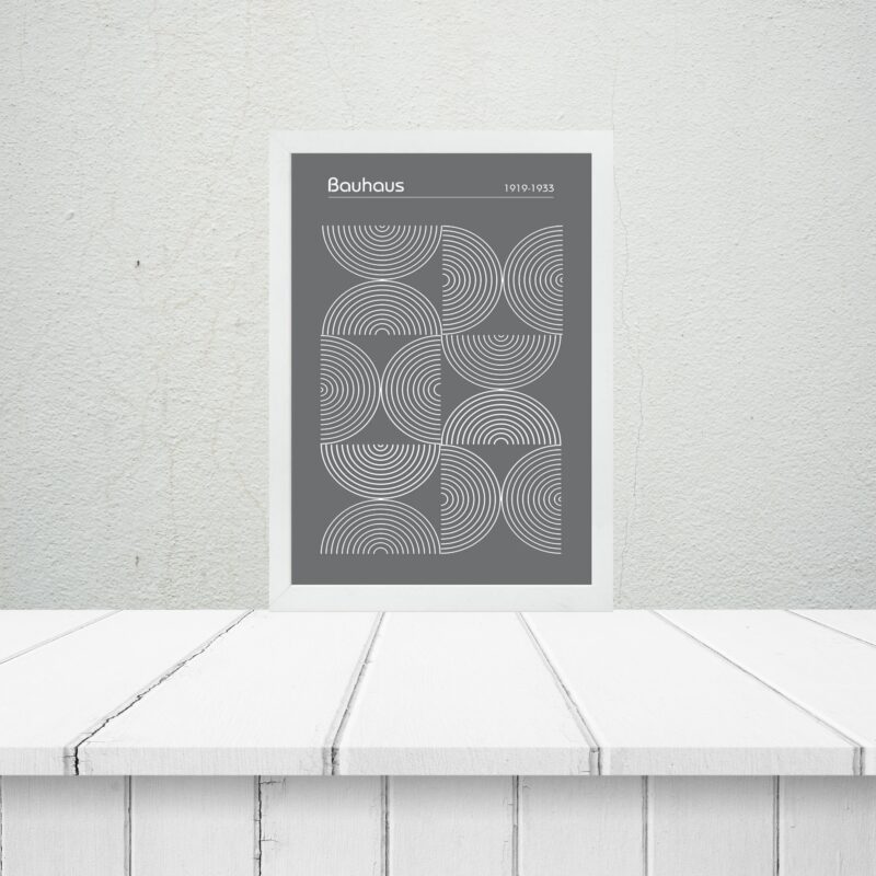 Quadro Bauhaus Grey - Inverted Circles