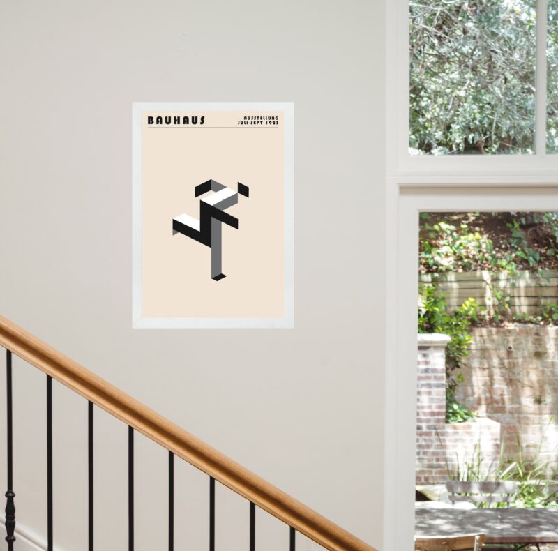 Quadro Bauhaus Grey Poster - Running Man