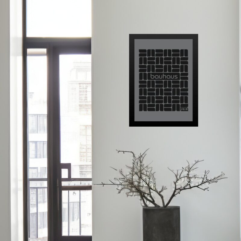 Quadro Bauhaus Grey and Black Minimalist Poster