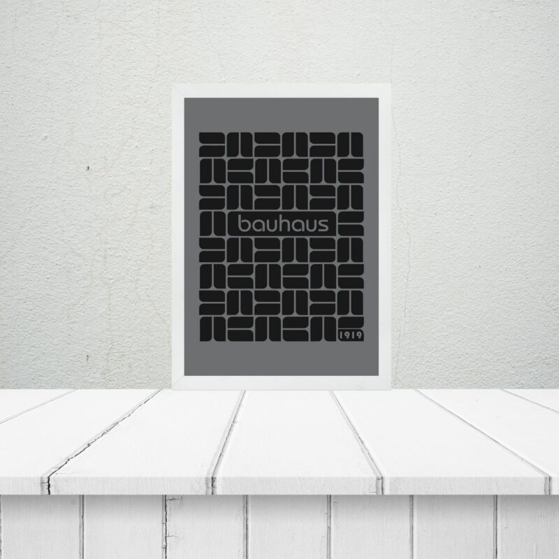 Quadro Bauhaus Grey and Black Minimalist Poster