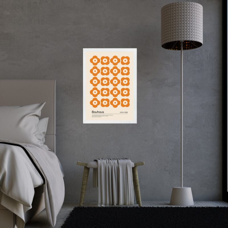 Quadro Bauhaus Laranja - Flores