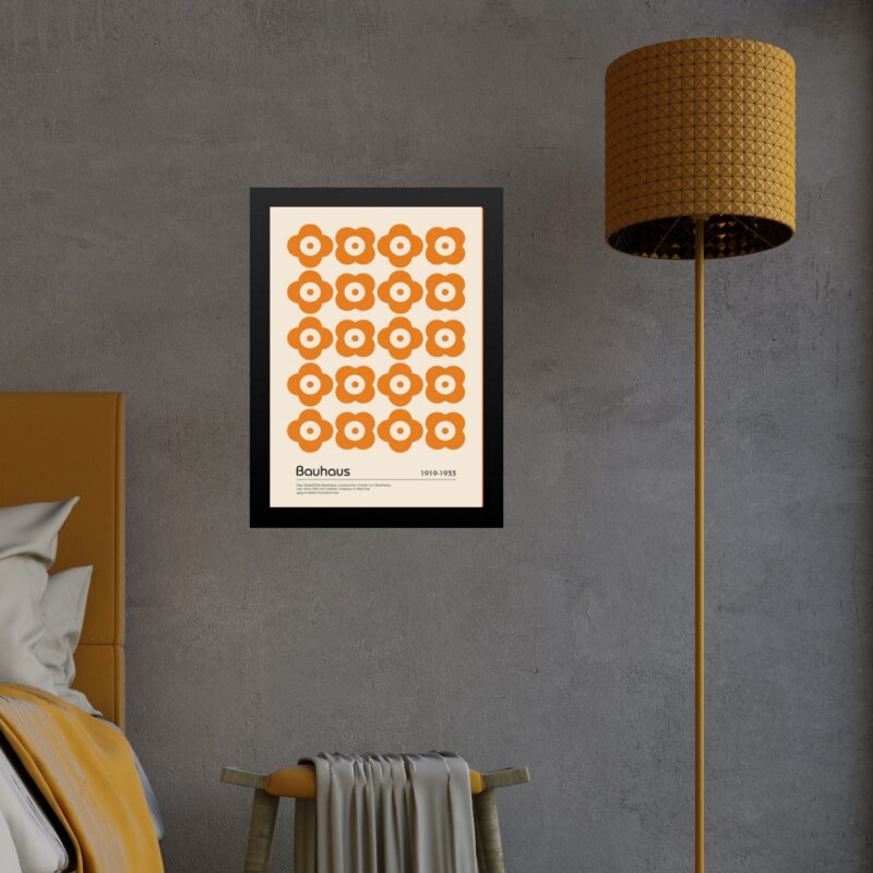 Quadro Bauhaus Laranja - Flores