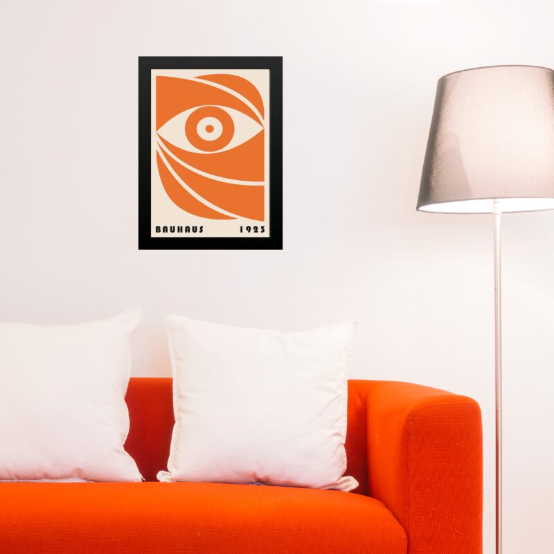 Quadro Bauhaus Laranja e Preto - Bauhaus Eye