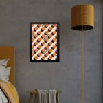 Quadro Bauhaus Laranja e Preto - Bolinhas
