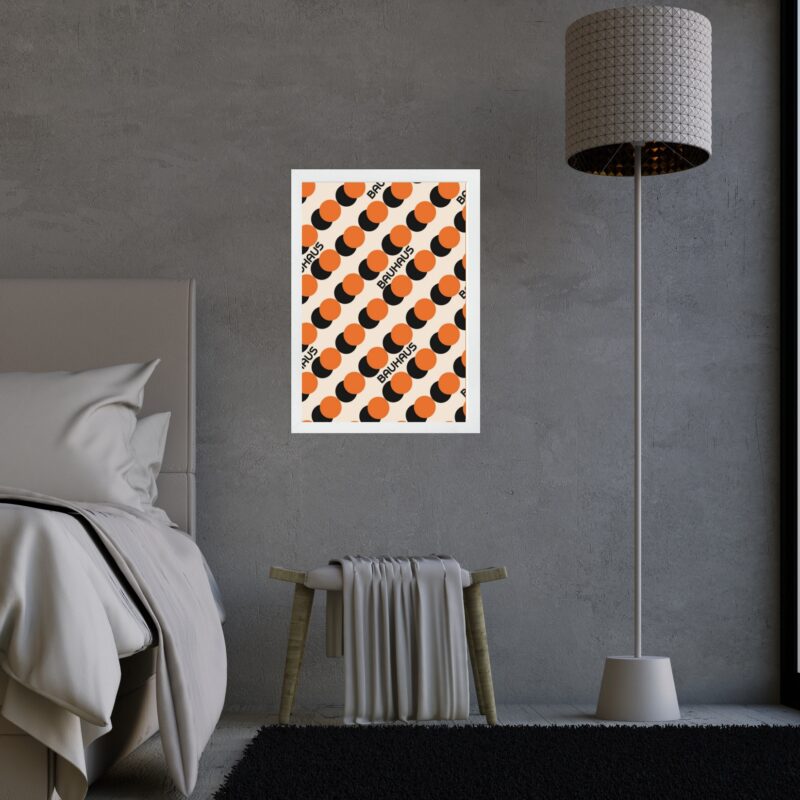 Quadro Bauhaus Laranja e Preto - Bolinhas