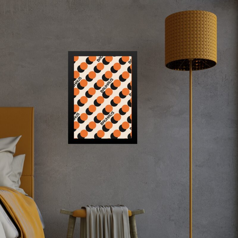 Quadro Bauhaus Laranja e Preto - Bolinhas