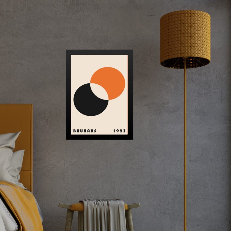 Quadro Bauhaus Laranja e Preto - Eclipse