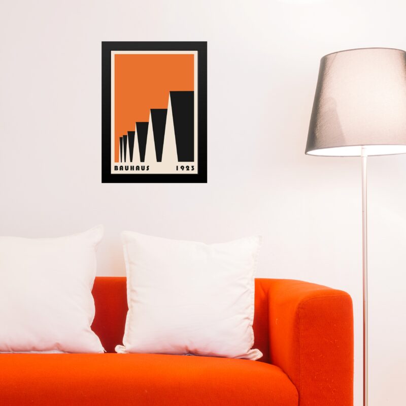 Quadro Bauhaus Laranja e Preto - Factory Roofs