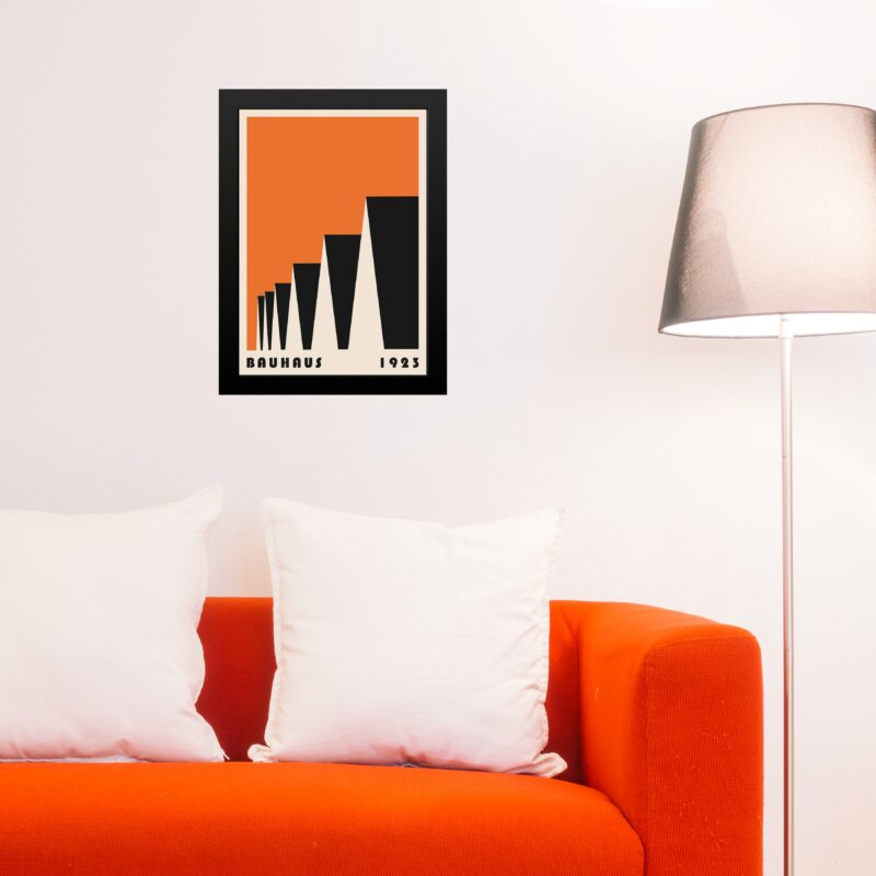 Quadro Bauhaus Laranja e Preto - Factory Roofs