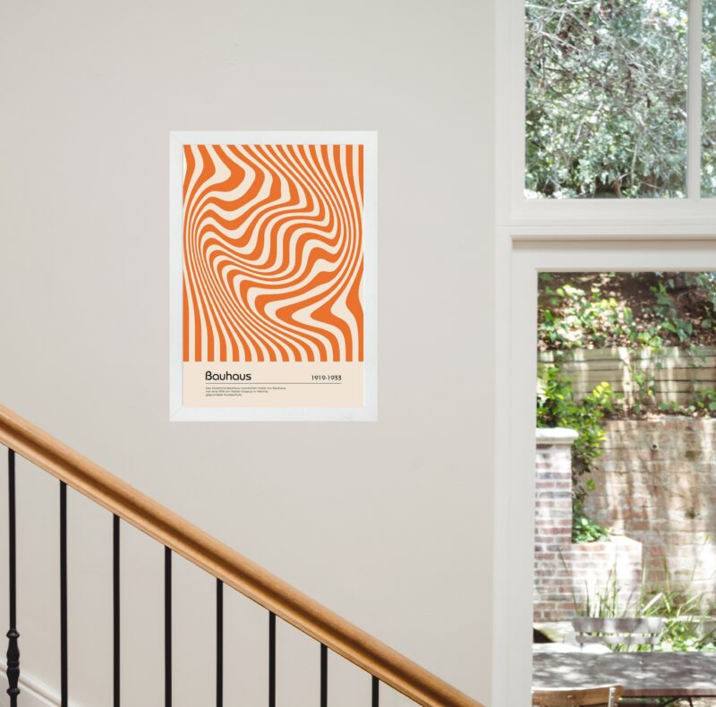 Quadro Bauhaus Laranja graphic poster - Hypnotic Silk