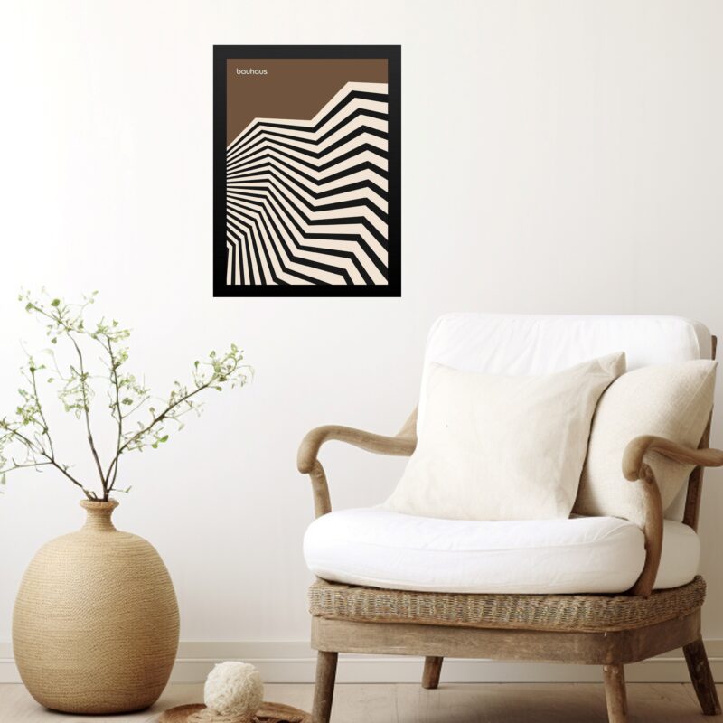 Quadro Bauhaus Marrom - Angular Sinuosity