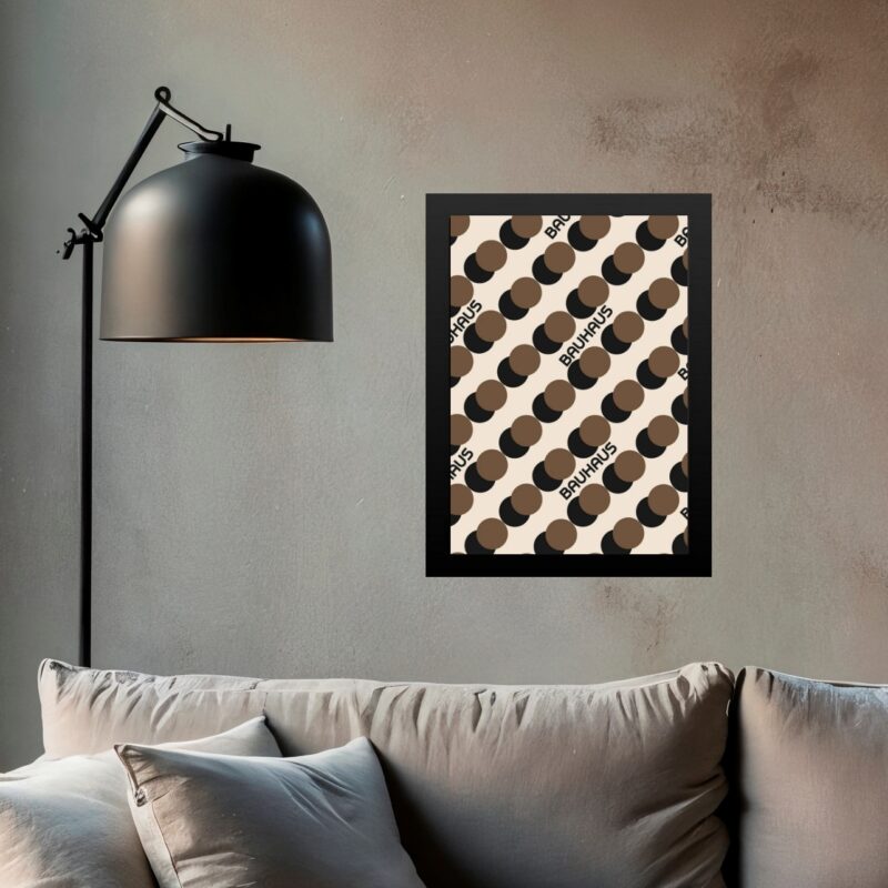 Quadro Bauhaus Marrom - Bolinhas