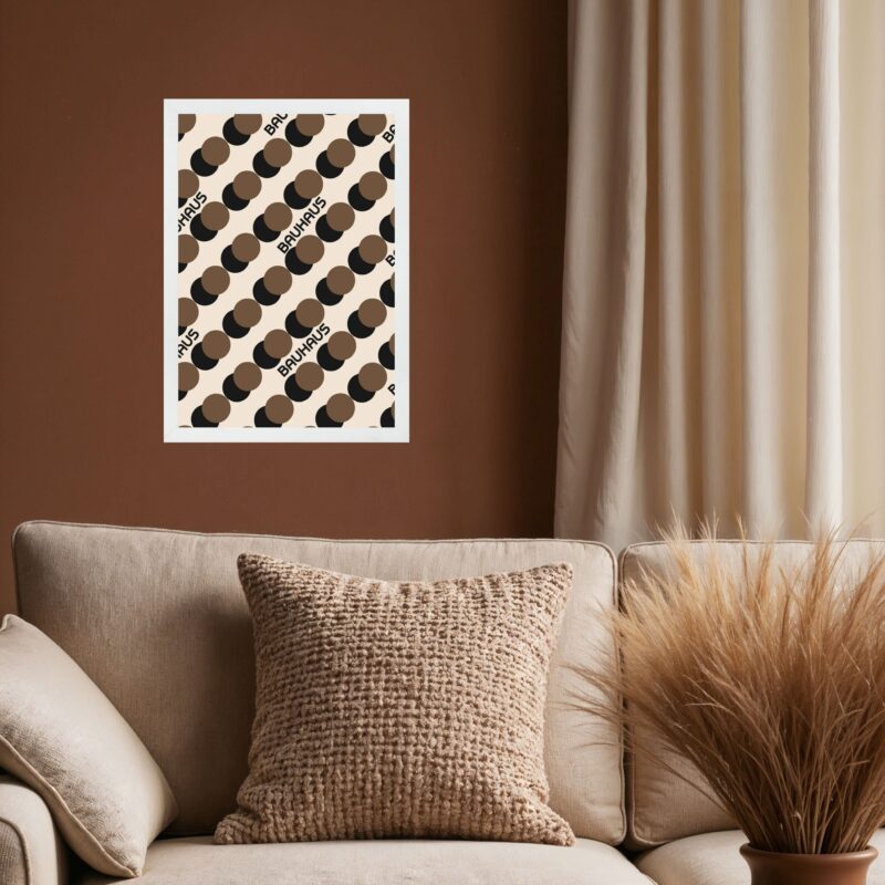 Quadro Bauhaus Marrom - Bolinhas
