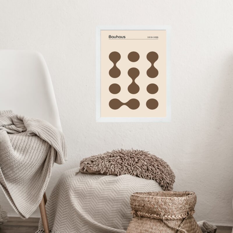 Quadro Bauhaus Marrom - Circles Drops