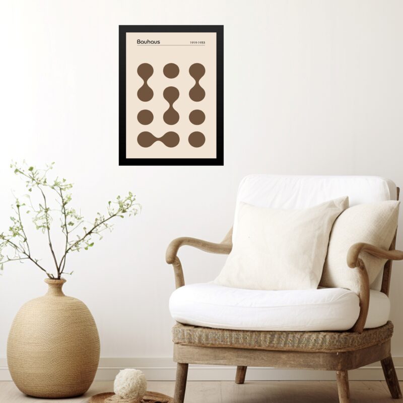 Quadro Bauhaus Marrom - Circles Drops