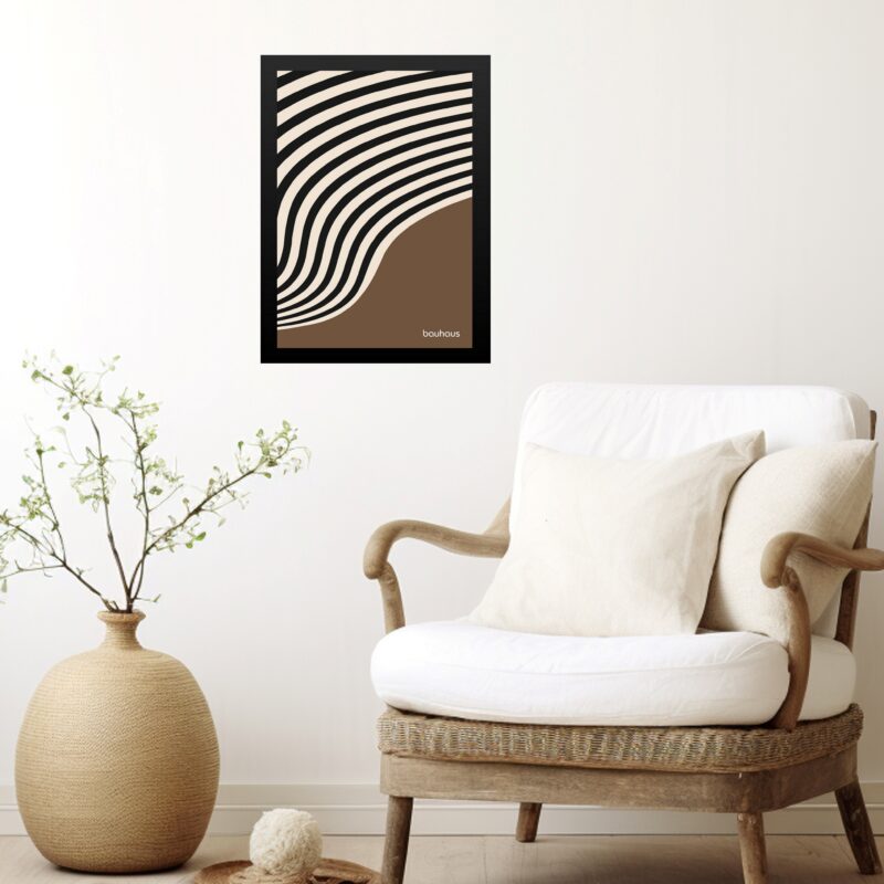 Quadro Bauhaus Marrom - Curved Sinuosity
